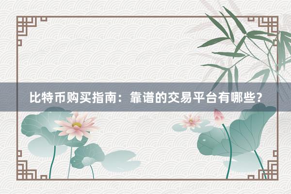 比特币购买指南：靠谱的交易平台有哪些？