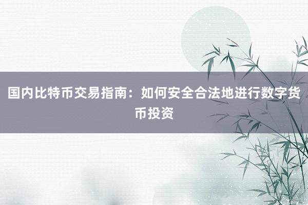 国内比特币交易指南：如何安全合法地进行数字货币投资