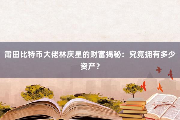 莆田比特币大佬林庆星的财富揭秘：究竟拥有多少资产？