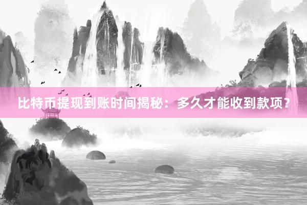 比特币提现到账时间揭秘：多久才能收到款项？