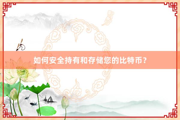 如何安全持有和存储您的比特币？