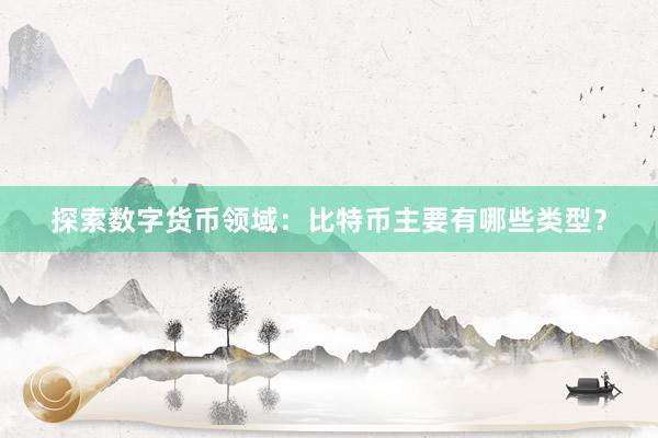 探索数字货币领域：比特币主要有哪些类型？