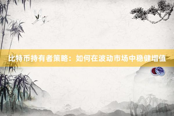 比特币持有者策略：如何在波动市场中稳健增值