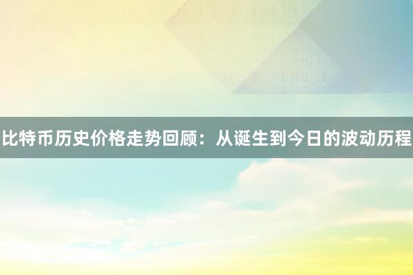 比特币历史价格走势回顾：从诞生到今日的波动历程