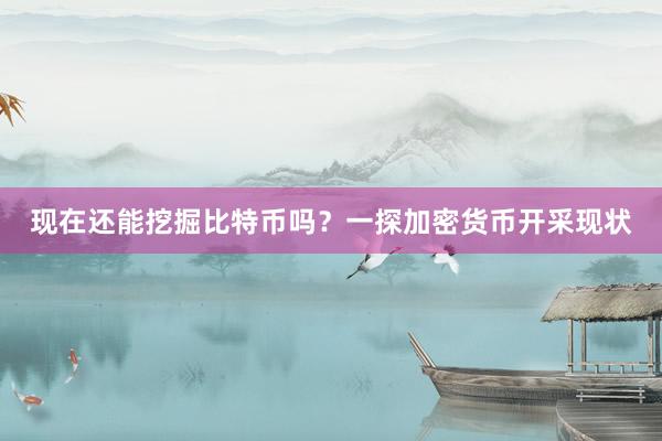 现在还能挖掘比特币吗？一探加密货币开采现状
