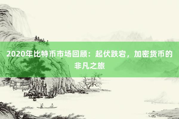 2020年比特币市场回顾：起伏跌宕，加密货币的非凡之旅