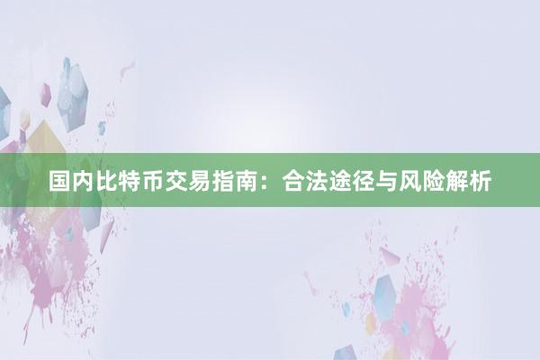 国内比特币交易指南：合法途径与风险解析