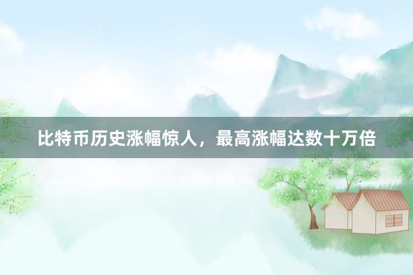 比特币历史涨幅惊人，最高涨幅达数十万倍