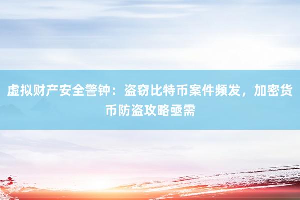 虚拟财产安全警钟：盗窃比特币案件频发，加密货币防盗攻略亟需